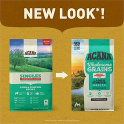ACANA Singles + Wholesome Grains Limited Ingredient Diet Lamb & Pumpkin Recipe Dry Dog Food, 22.5-lb bag slide 2 of 9