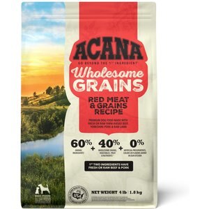 ACANA Wholesome Grains Red Meat Recipe Gluten-Free Dry Dog Food, 4-lb bag
