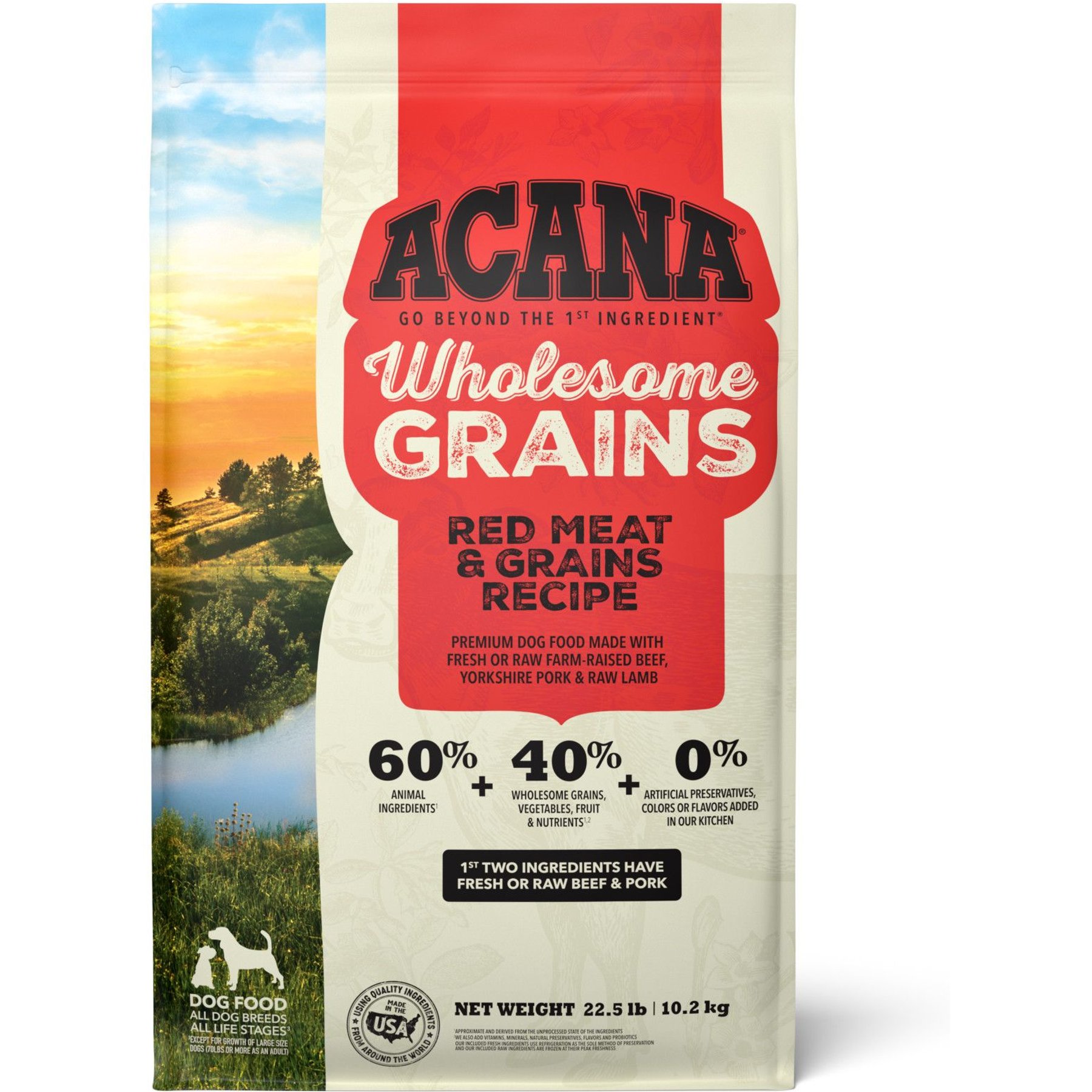 ACANA Wholesome Grains Red Meat Recipe Dry Dog Food 22.5 lb bag