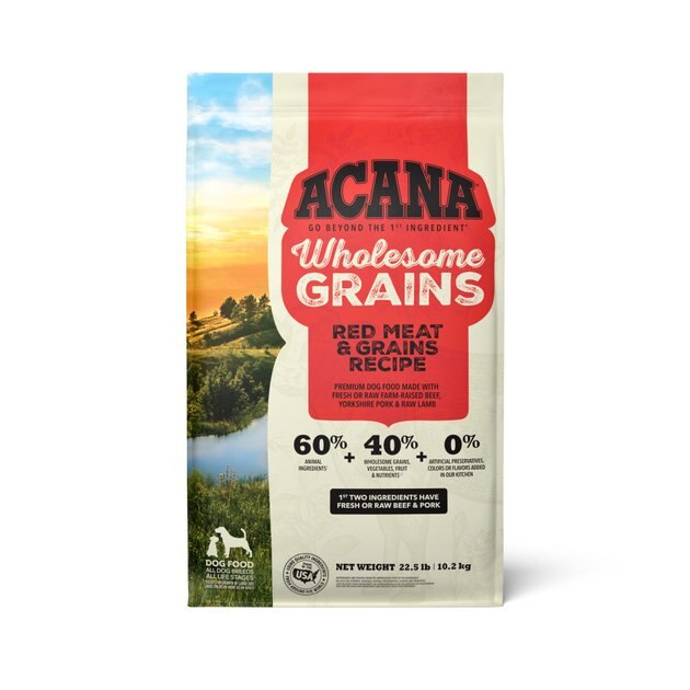 ACANA Wholesome Grains Red Meat Recipe Gluten-Free Dry Dog Food, 22.5 ...