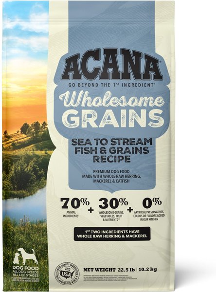 ACANA Sea to Stream Recipe + Wholesome Grains Dry Dog Food, 22.5-lb bag slide 1 of 10