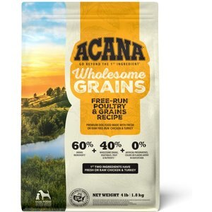 ACANA Free-Run Poultry Recipe + Wholesome Grains Dry Dog Food, 4-lb bag