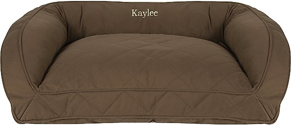 Carolina Pet Orthopedic Quilted Microfiber Personalized Bolster Dog Bed, Chocolate, Small/Medium slide 1 of 4