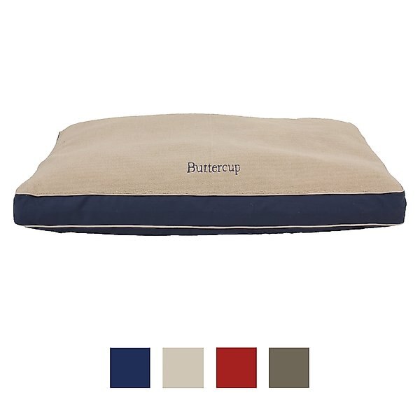 Carolina Pet Orthopedic Four Season Jamison & Cashmere Berber Top Personalized Pillow Dog Bed, Blue, Medium slide 1 of 5