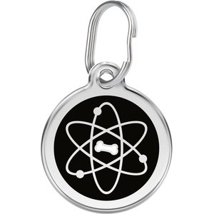 Red Dingo Atom Stainless Steel Personalized Dog & Cat ID Tag, Black, Small