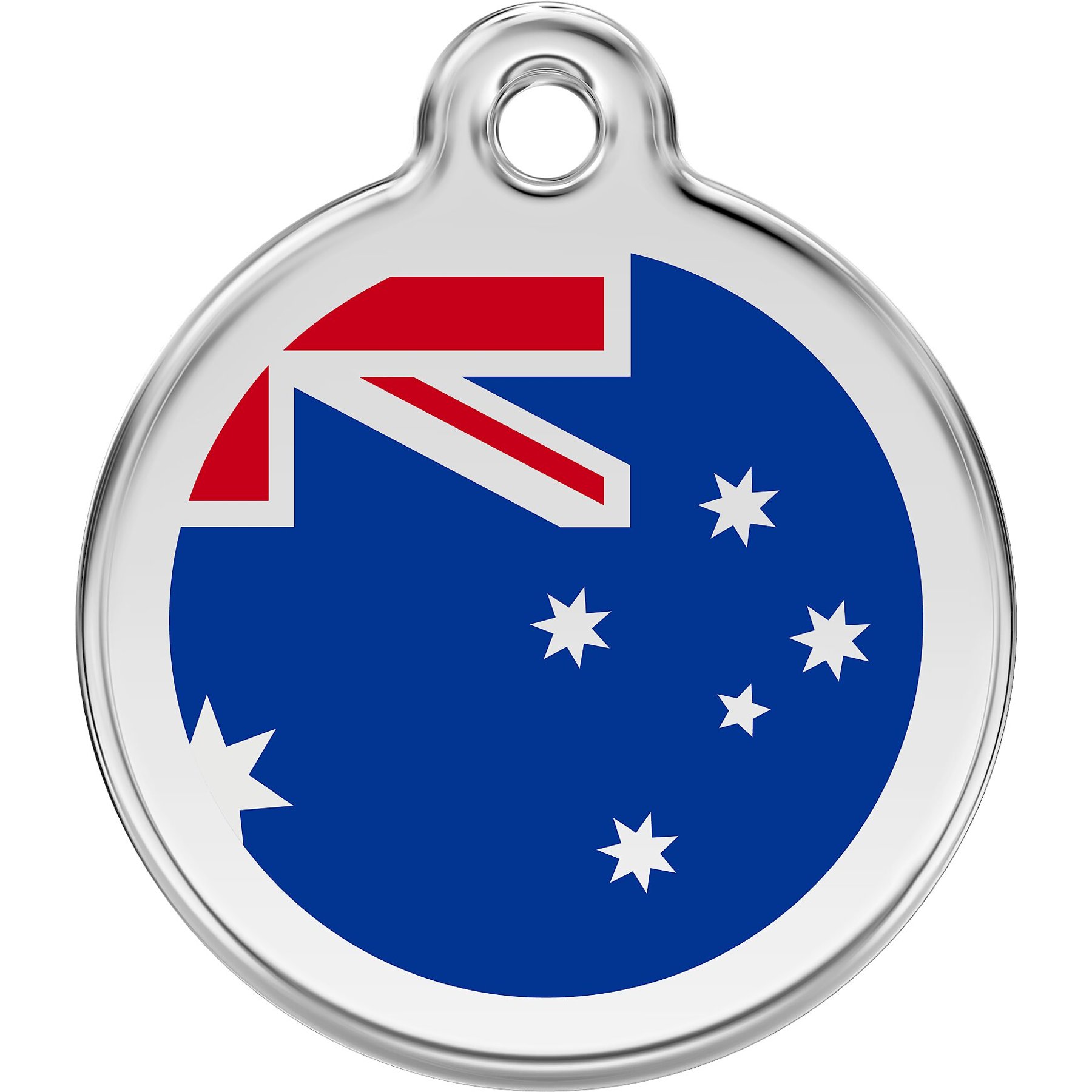 Red Dingo Australia Flag Stainless Steel Personalized Dog & Cat ID Tag, Large