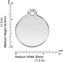 Red Dingo Bone Stainless Steel Personalized Dog ID Tag, Black, Medium slide 2 of 6