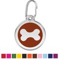 Red Dingo Bone Stainless Steel Personalized Dog & Cat ID Tag, Brown, Medium