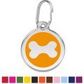 Red Dingo Bone Stainless Steel Personalized Dog ID Tag, Orange, Medium