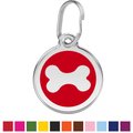 Red Dingo Bone Stainless Steel Personalized Dog & Cat ID Tag, Red, Medium