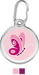 Red Dingo Butterfly Stainless Steel Personalized Dog & Cat ID Tag, Pink, Medium