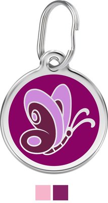 Red Dingo Butterfly Stainless Steel Personalized Dog & Cat ID Tag
