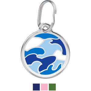 Red Dingo Camouflage Stainless Steel Personalized Dog & Cat ID Tag, Blue, Small
