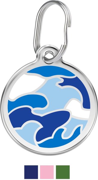 Red Dingo Camouflage Stainless Steel Personalized Dog & Cat ID Tag, Blue, Medium slide 1 of 8