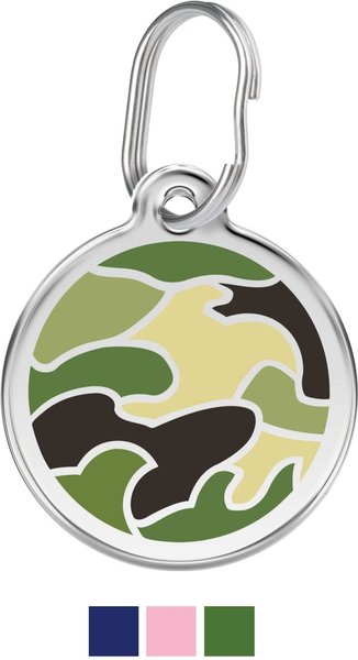 Red Dingo Camouflage Stainless Steel Personalized Dog & Cat ID Tag, Green, Small slide 1 of 7