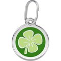 Red Dingo Clover Stainless Steel Personalized Dog & Cat ID Tag, Green