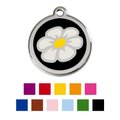 Red Dingo Daisy Stainless Steel Personalized Dog & Cat ID Tag, Black, Small