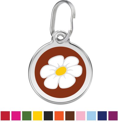 Red Dingo Daisy Stainless Steel Personalized Dog & Cat ID Tag, slide 1 of 1