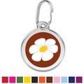 Red Dingo Daisy Stainless Steel Personalized Dog & Cat ID Tag, Brown, Small