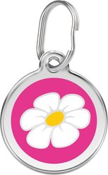 Red Dingo Daisy Stainless Steel Personalized Dog & Cat ID Tag, Hot Pink, Small