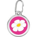 Red Dingo Daisy Stainless Steel Personalized Dog & Cat ID Tag, Hot Pink, Medium