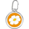 Red Dingo Daisy Stainless Steel Personalized Dog & Cat ID Tag, Orange, Medium