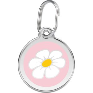Red Dingo Daisy Stainless Steel Personalized Dog & Cat ID Tag, Pink, Small