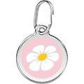 Red Dingo Daisy Stainless Steel Personalized Dog & Cat ID Tag, Pink, Medium