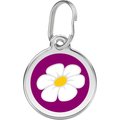 Red Dingo Daisy Stainless Steel Personalized Dog & Cat ID Tag, Purple, Medium