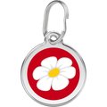 Red Dingo Daisy Stainless Steel Personalized Dog & Cat ID Tag, Red, Medium