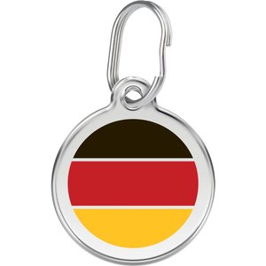 Red Dingo German Flag Stainless Steel Personalized Dog & Cat ID Tag, Small