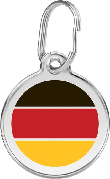 Red Dingo German Flag Stainless Steel Personalized Dog & Cat ID Tag, Large slide 1 of 5