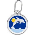 Red Dingo Dolphin Stainless Steel Personalized Dog & Cat ID Tag, Blue, Medium
