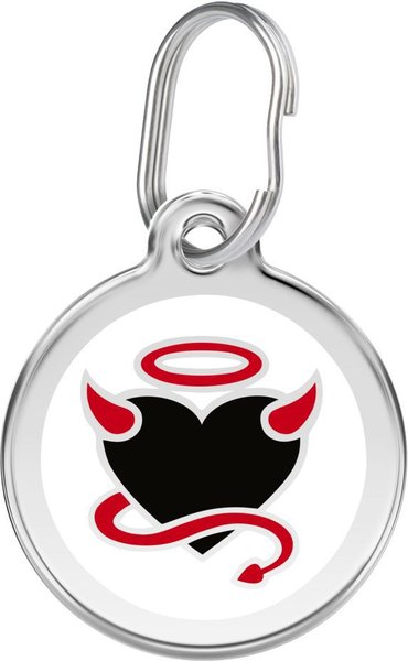 Red Dingo Devil Heart Stainless Steel Personalized Dog & Cat ID Tag, Small slide 1 of 6