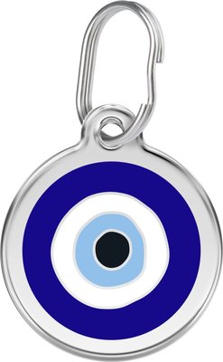 Red Dingo Evil Eye Stainless Steel Personalized Dog & Cat ID Tag, slide 1 of 1