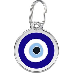 Red Dingo Evil Eye Stainless Steel Personalized Dog & Cat ID Tag, Small