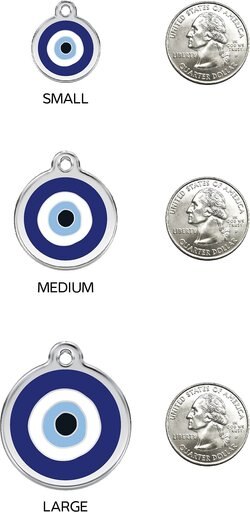 Red Dingo Evil Eye Stainless Steel Personalized Dog & Cat ID Tag, Small