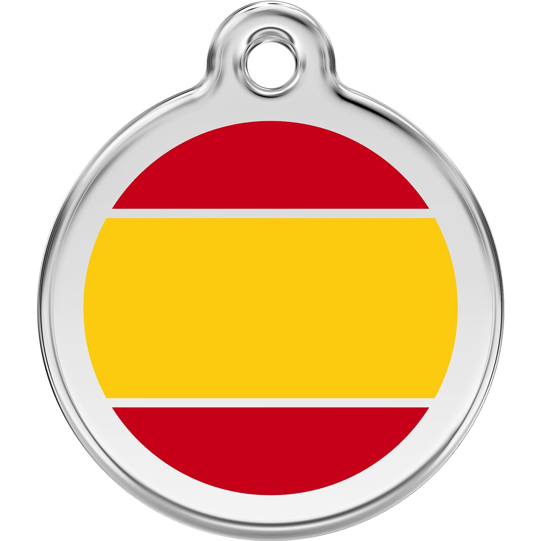 Red Dingo Spanish Flag Tag Stainless Steel Personalized Dog & Cat ID Tag, Large