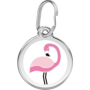 Red Dingo Flamingo Stainless Steel Personalized Dog & Cat ID Tag, Large