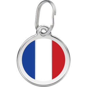 Red Dingo French Flag Stainless Steel Personalized Dog & Cat ID Tag, Large