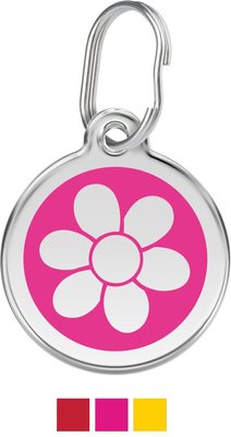 Red Dingo Flower Stainless Steel Personalized Dog & Cat ID Tag, slide 1 of 1