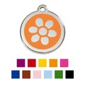 Red Dingo Flower Stainless Steel Personalized Dog & Cat ID Tag, Orange, Small