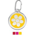Red Dingo Flower Stainless Steel Personalized Dog & Cat ID Tag, Yellow, Small