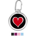 Red Dingo 2 Toned Heart Stainless Steel Personalized Dog & Cat ID Tag, Black & Red, Medium