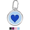 Red Dingo 2 Toned Heart Stainless Steel Personalized Dog & Cat ID Tag, Blue, Medium