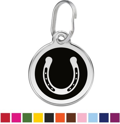 Red Dingo Horse Shoe Stainless Steel Personalized Dog & Cat ID Tag, slide 1 of 1