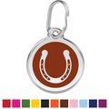Red Dingo Horse Shoe Stainless Steel Personalized Dog & Cat ID Tag, Brown, Medium