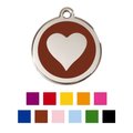 Red Dingo Heart Stainless Steel Personalized Dog & Cat ID Tag, Brown, Small
