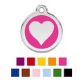 Red Dingo Heart Stainless Steel Personalized Dog & Cat ID Tag, Hot Pink, Medium