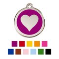 Red Dingo Heart Stainless Steel Personalized Dog & Cat ID Tag, Purple, Medium